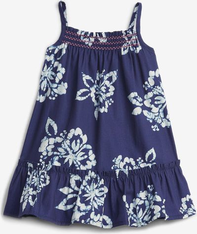 Smocked Floral Šaty dětské GAP | Modrá | Dívčí | 18-24 měsíců - obrázek 1