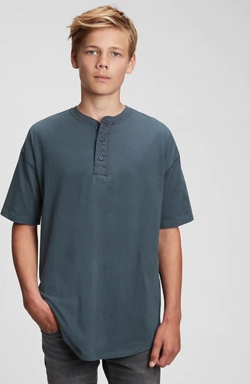 TW SS Henley Triko dětské GAP | Šedá | Chlapecké | XL - obrázek 1