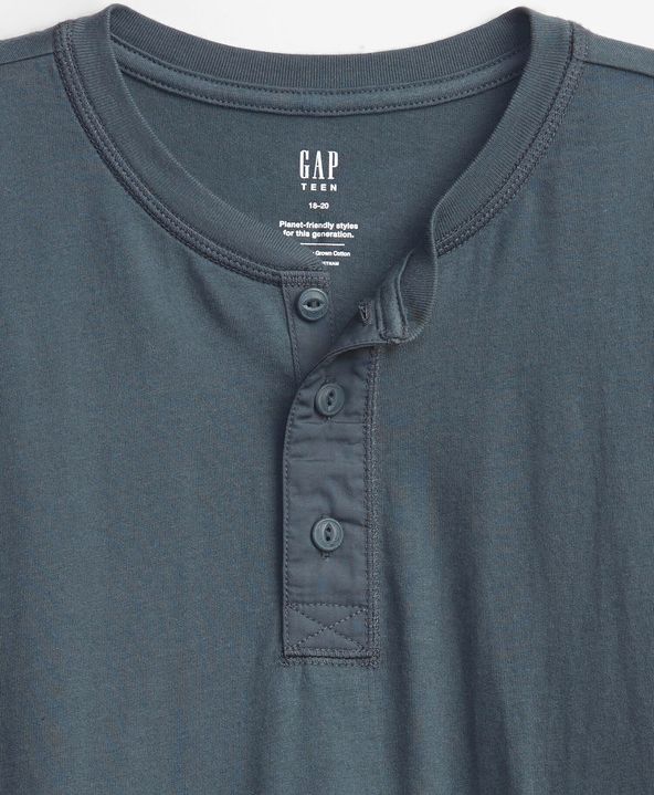 TW SS Henley Triko dětské GAP | Šedá | Chlapecké | M - obrázek 4