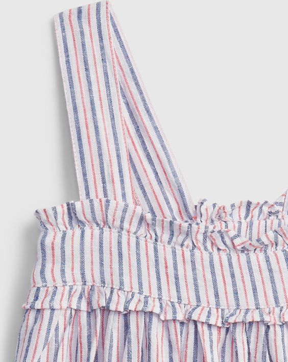 Linen Stripe Šaty dětské GAP | Růžová | Dívčí | 3 roky - obrázek 3
