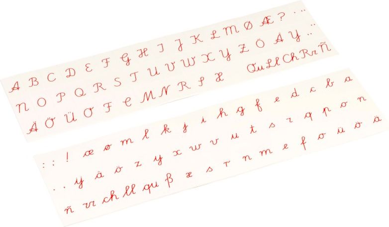 Nienhuis Montessori Printed Alphabet: International Cursive - Red - obrázek 1