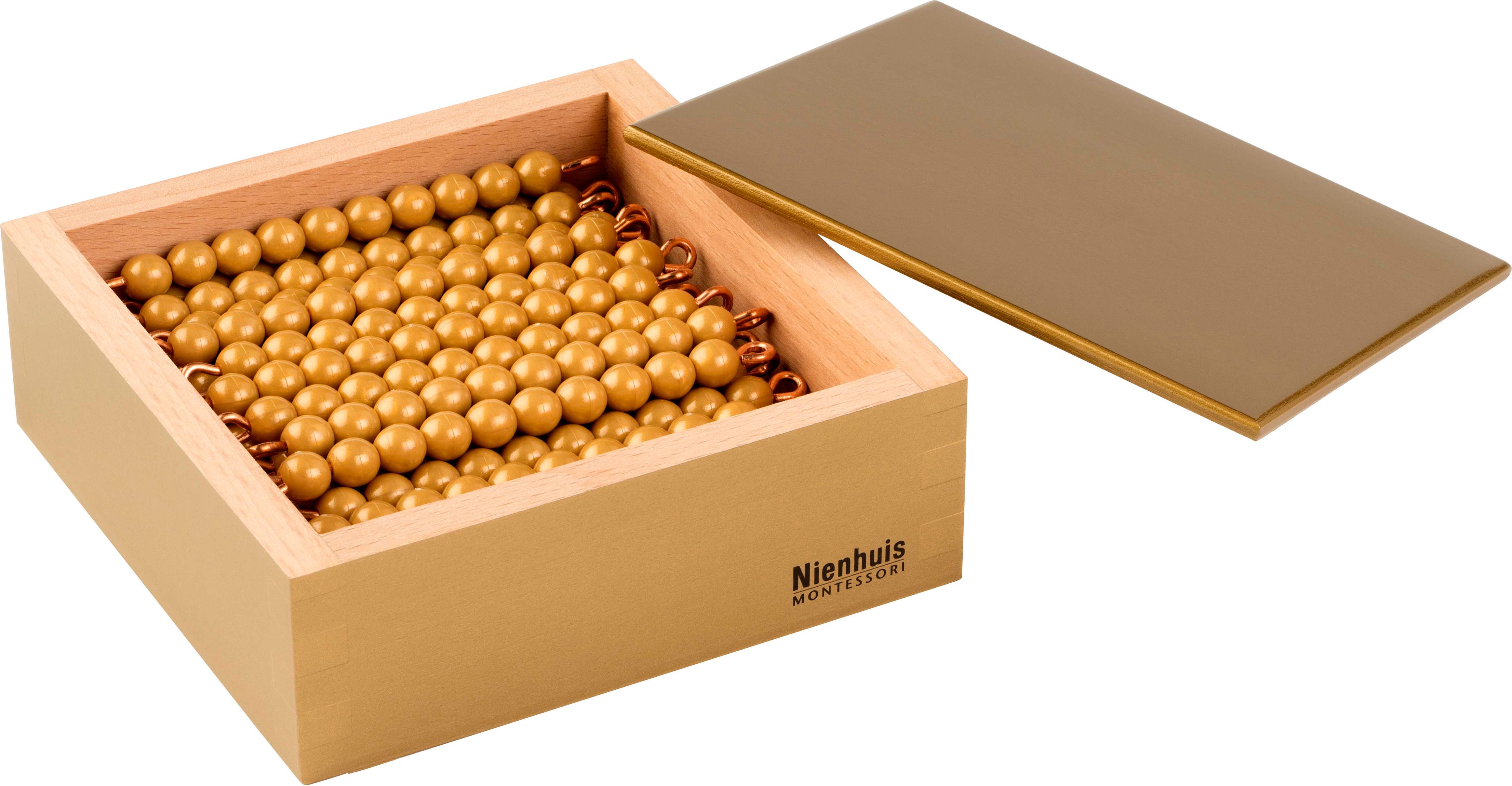 Nienhuis Montessori 45 Golden Bars Of 10 In Box: Individual Beads Nylon - obrázek 1