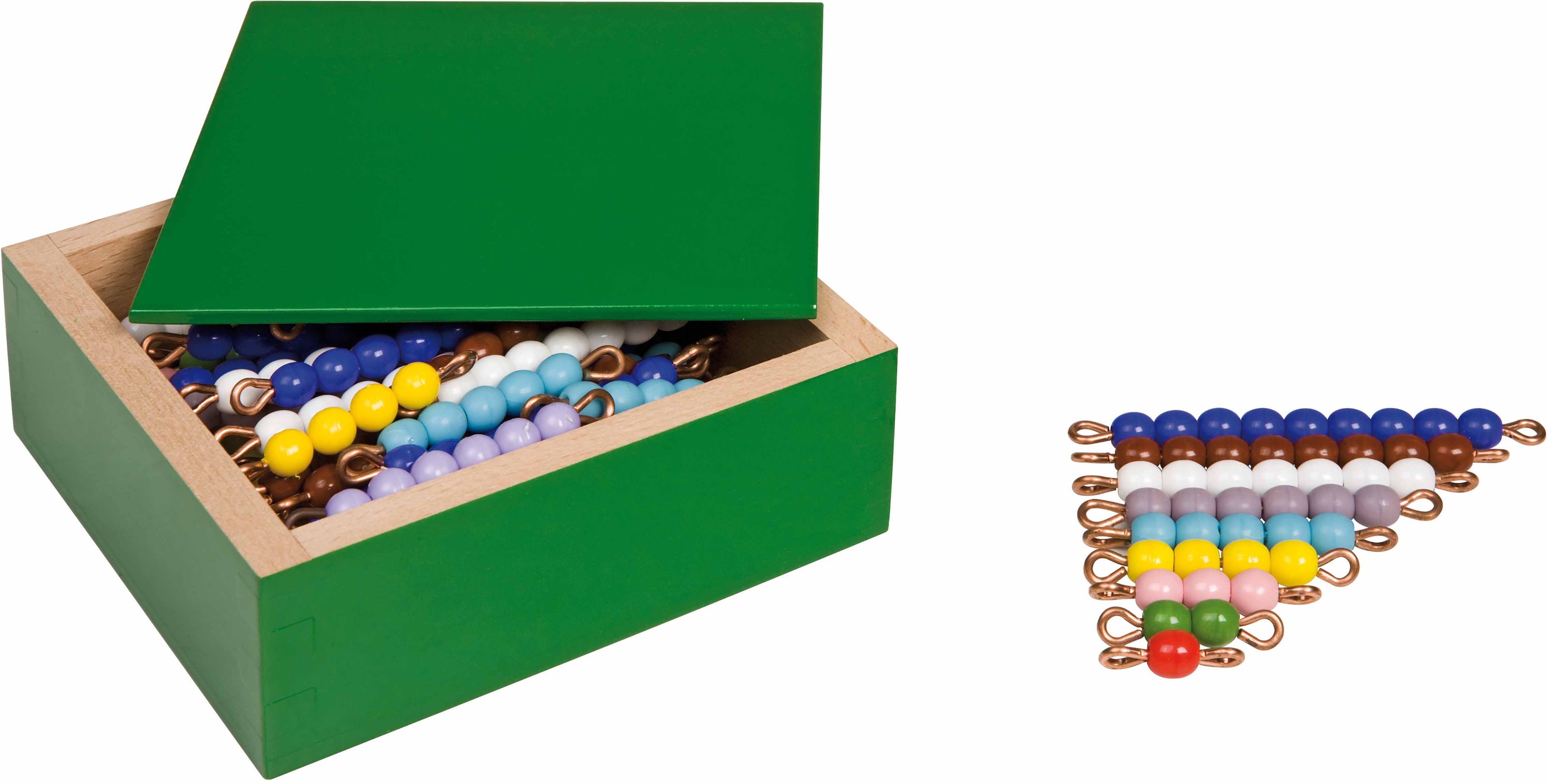 Nienhuis Montessori Colored Bead Stairs - 10 Sets: Individual Beads Glass - obrázek 1