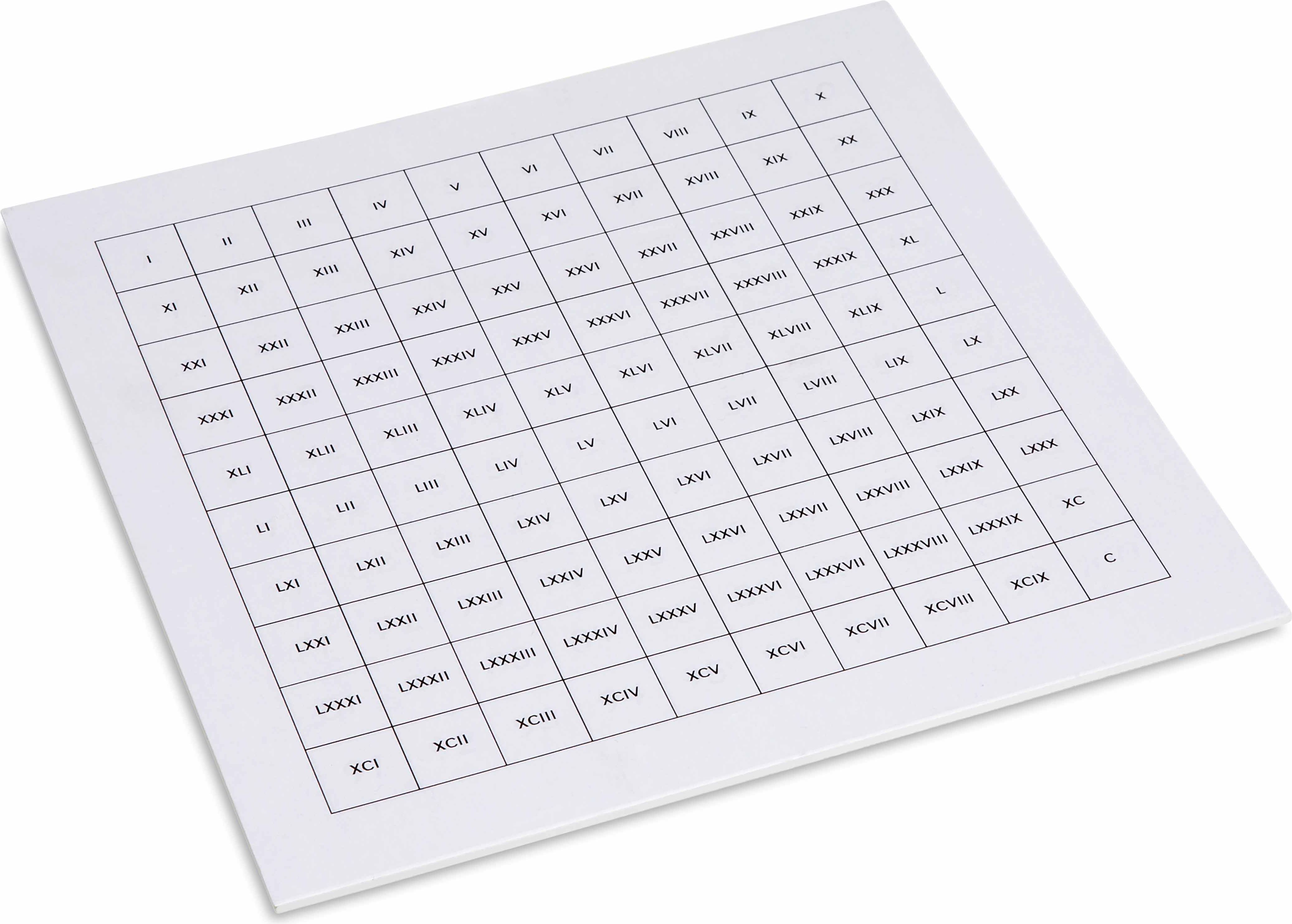 Nienhuis Montessori Control Chart: Hundred Board With Roman Numerals - obrázek 1