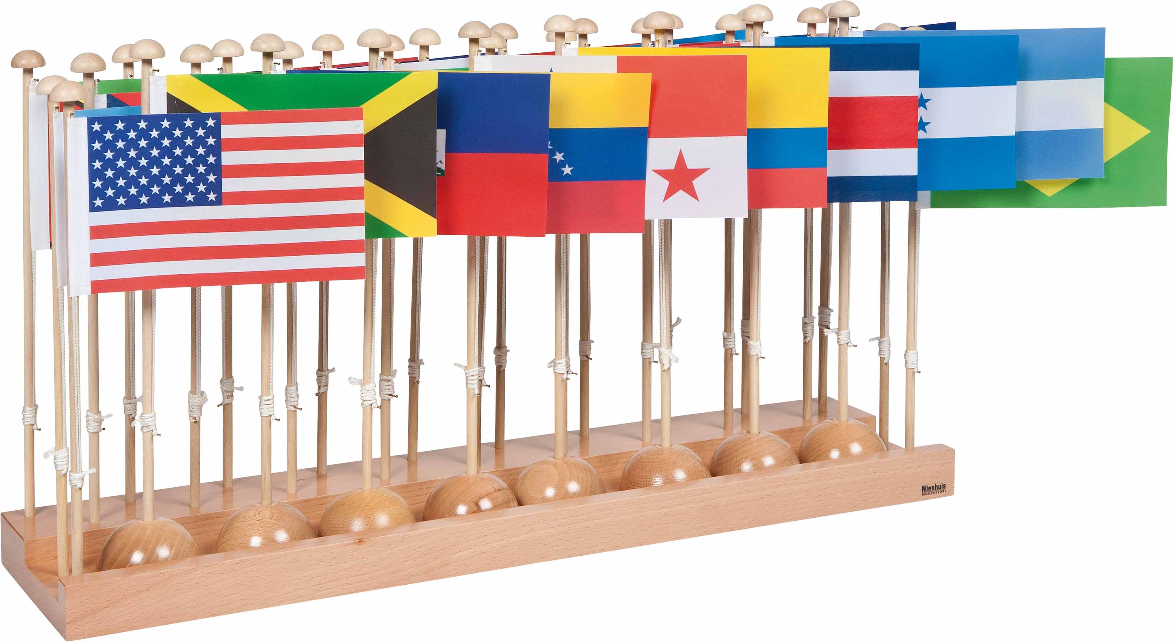 Nienhuis Montessori Flag Stand Of North & South America - Without Caribbean - obrázek 1