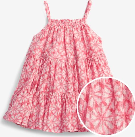 Gauze Tiered Floral Šaty dětské GAP | Růžová | Dívčí | 6-12 měsíců - obrázek 1