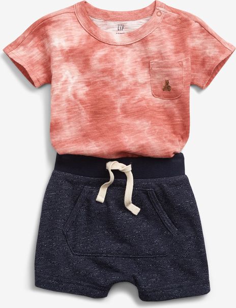 Tie-Dye Outfit Set dětský GAP | Černá Oranžová | Chlapecké | 6-12 měsíců - obrázek 3