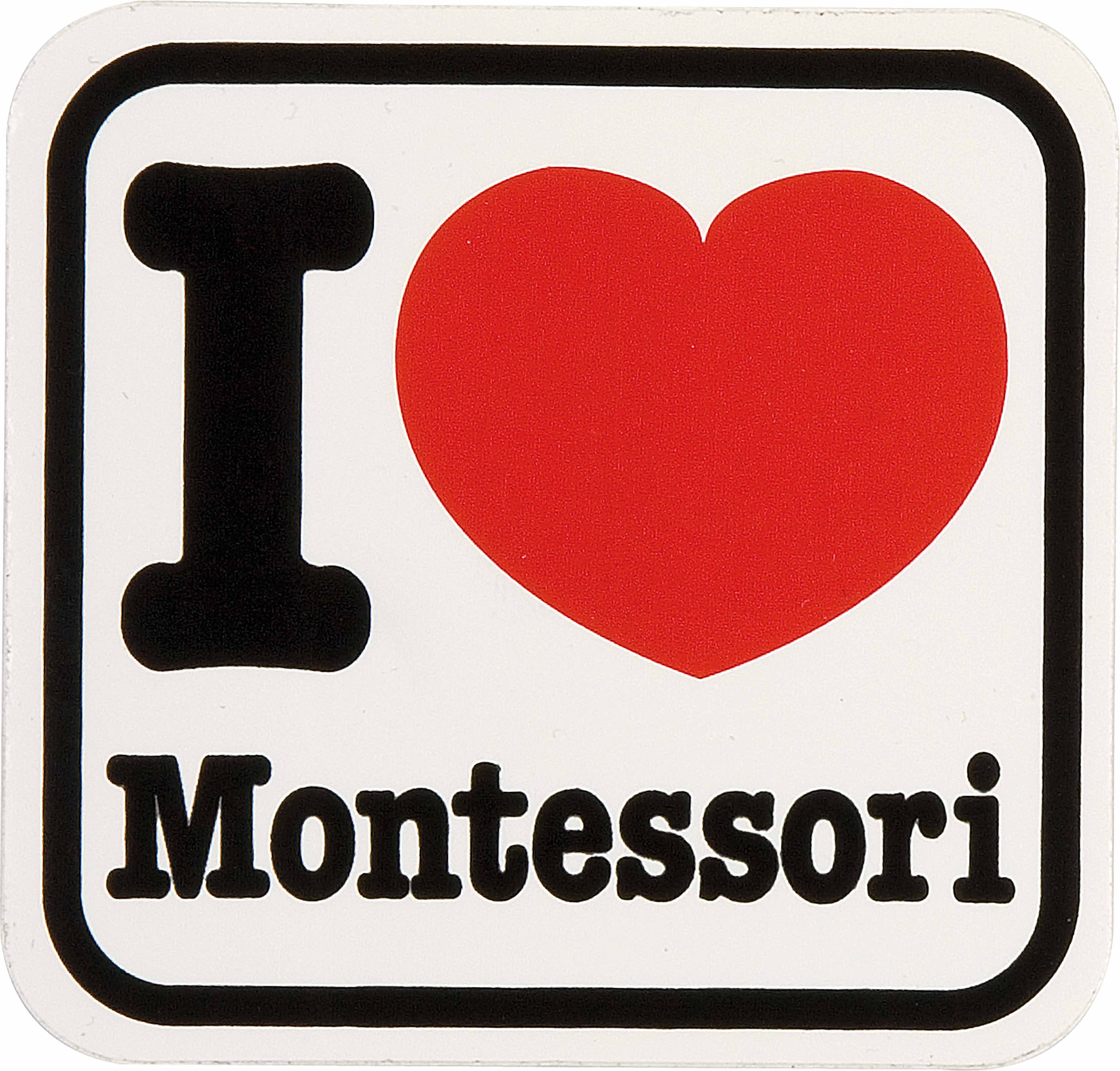 Nienhuis Montessori Vinyl Sticker: I Love Montessori - obrázek 1