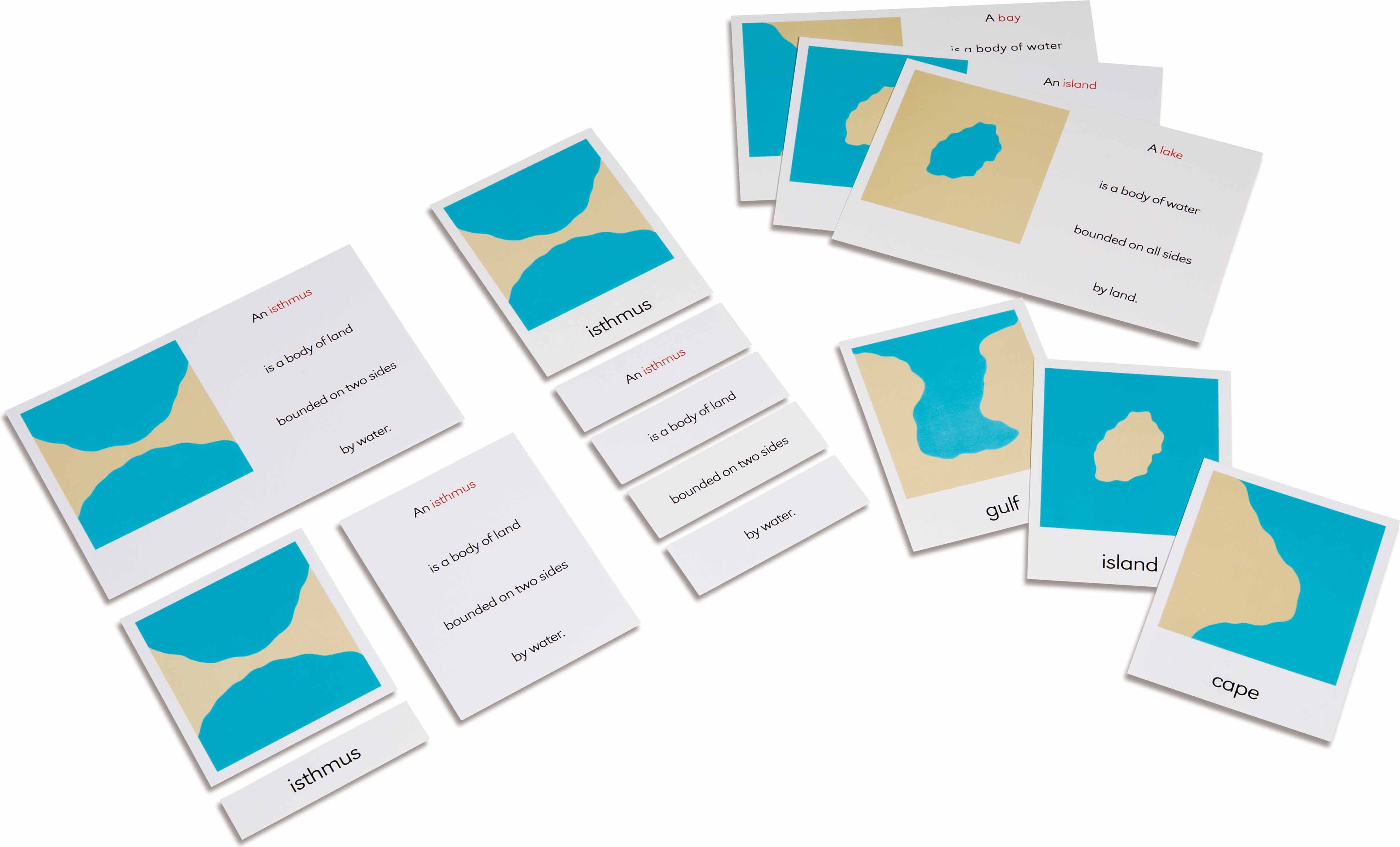 Nienhuis Montessori Land And Water Forms: Card Set - obrázek 1