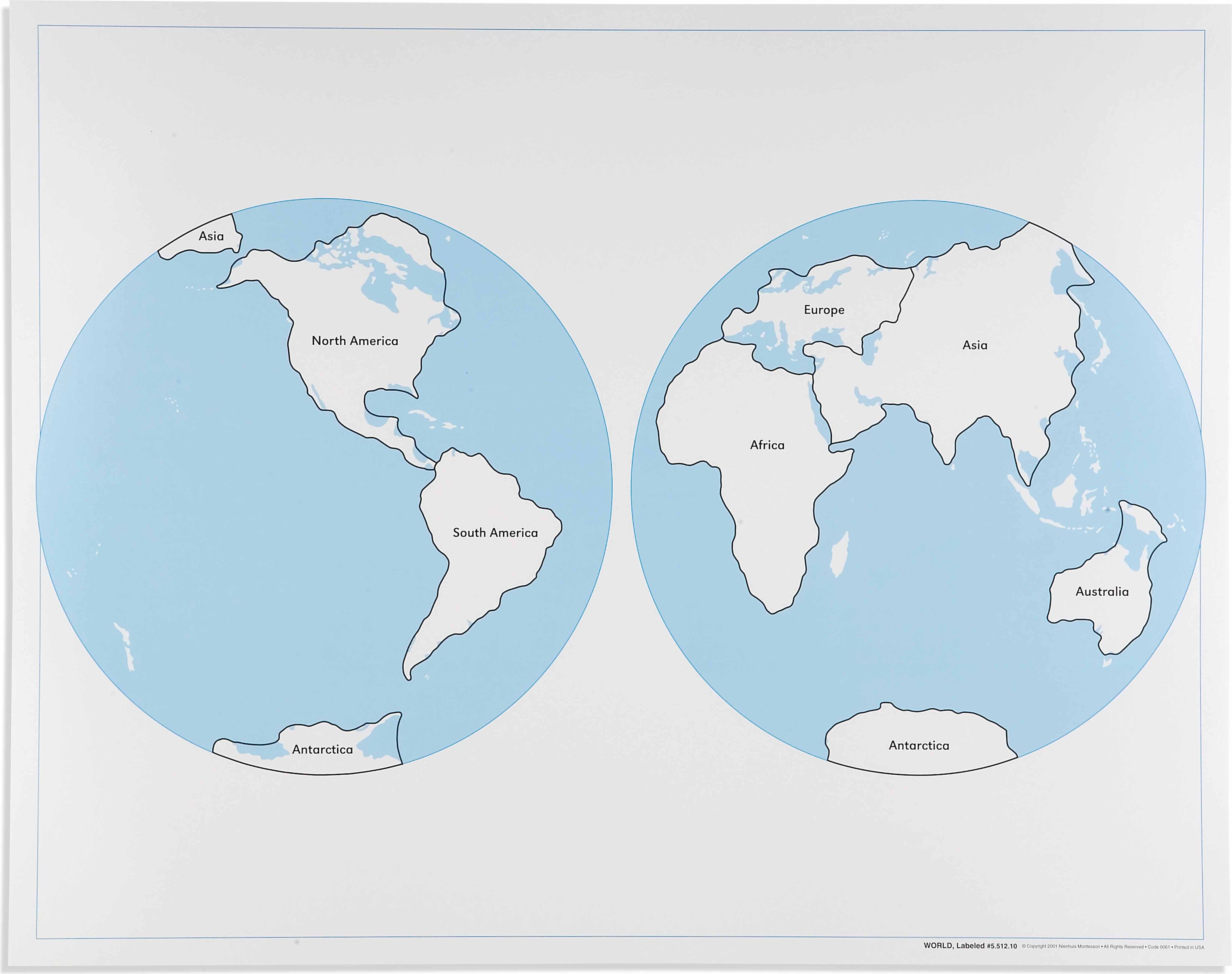 Nienhuis Montessori World Control Map: Labeled - obrázek 1