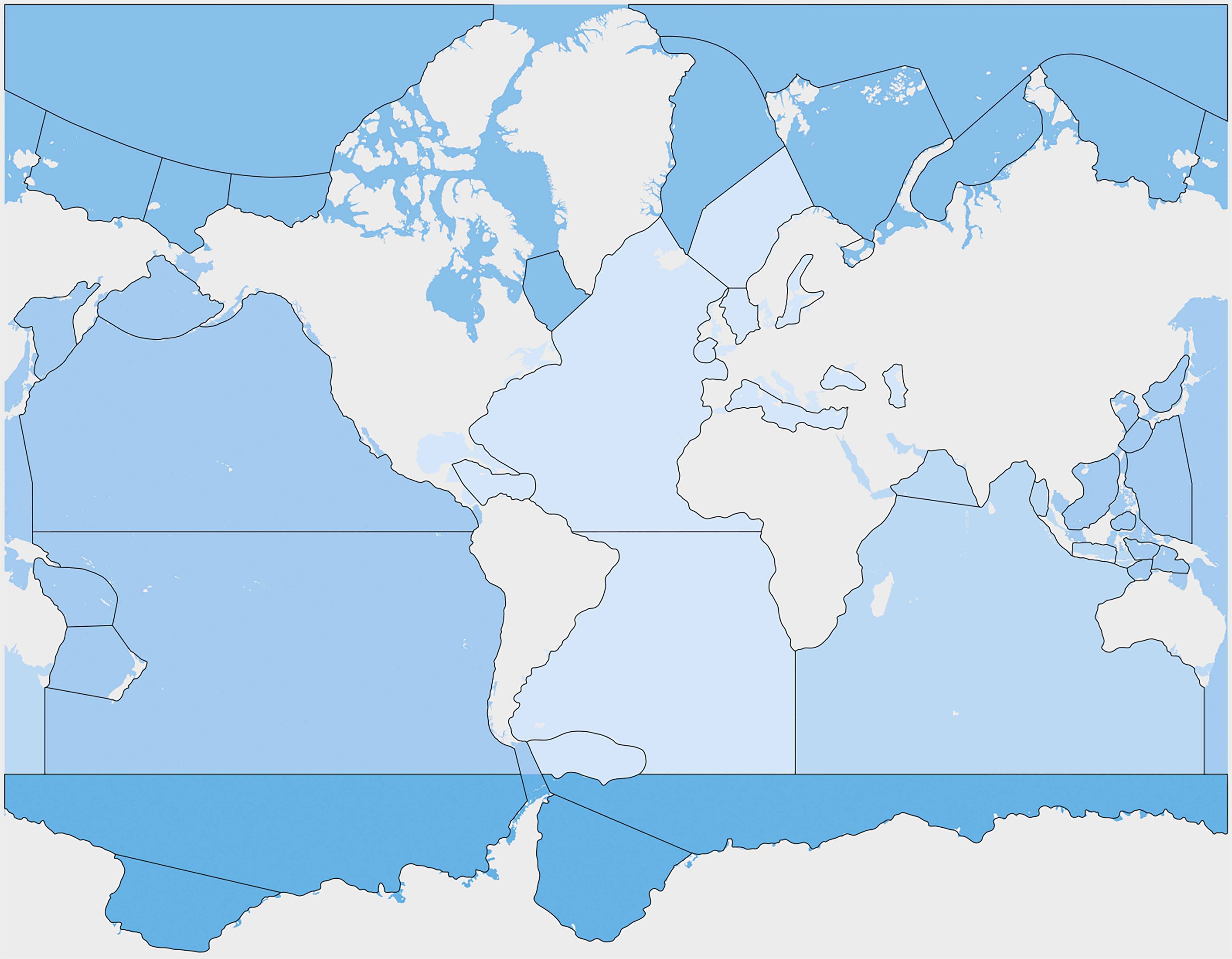 Nienhuis Montessori Seas And Oceans Control Map: Unlabeled - obrázek 1