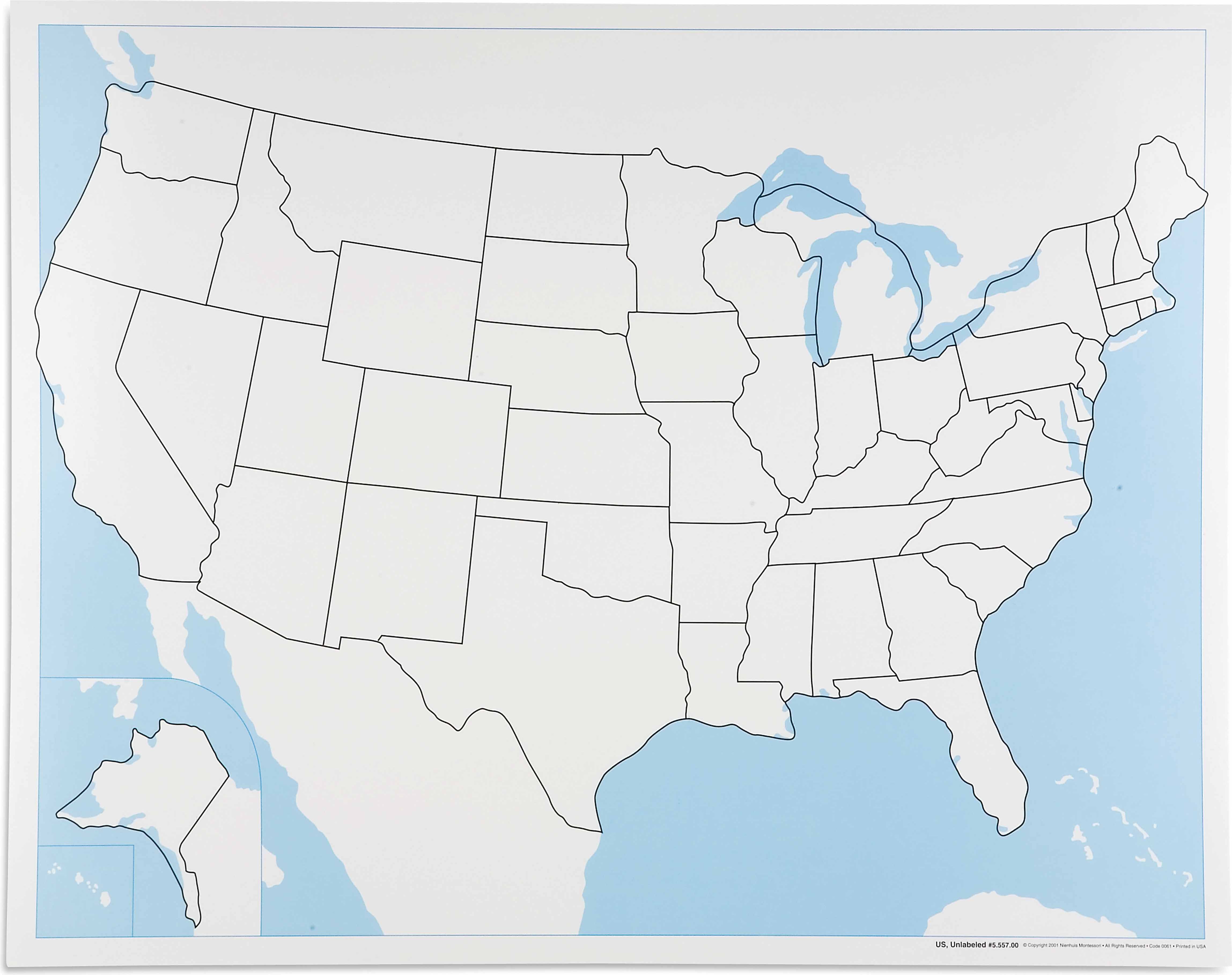 Nienhuis Montessori United States Control Map: Unlabeled - obrázek 1