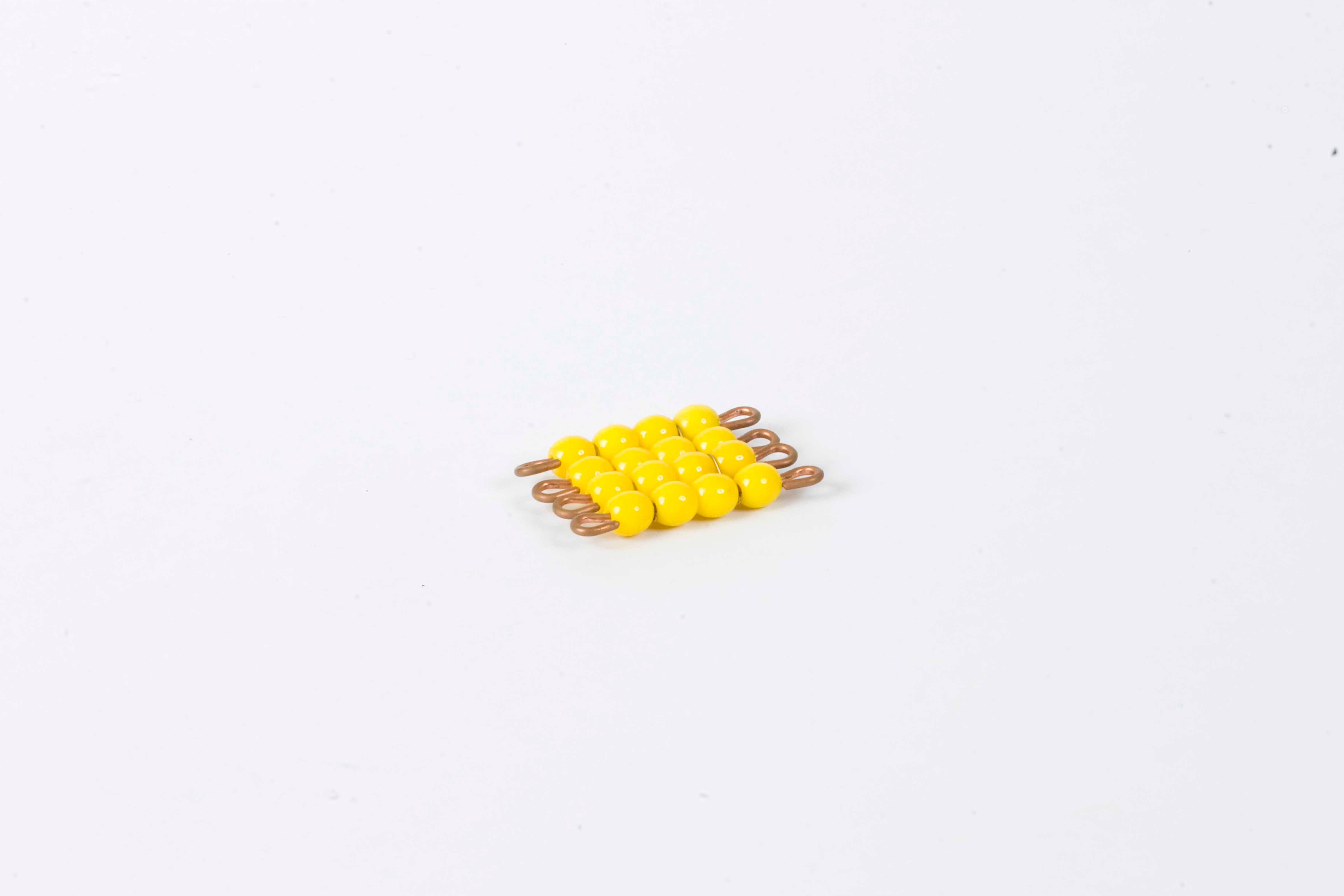 Nienhuis Montessori Individual Glass Bead Square Of 4: Yellow - obrázek 1