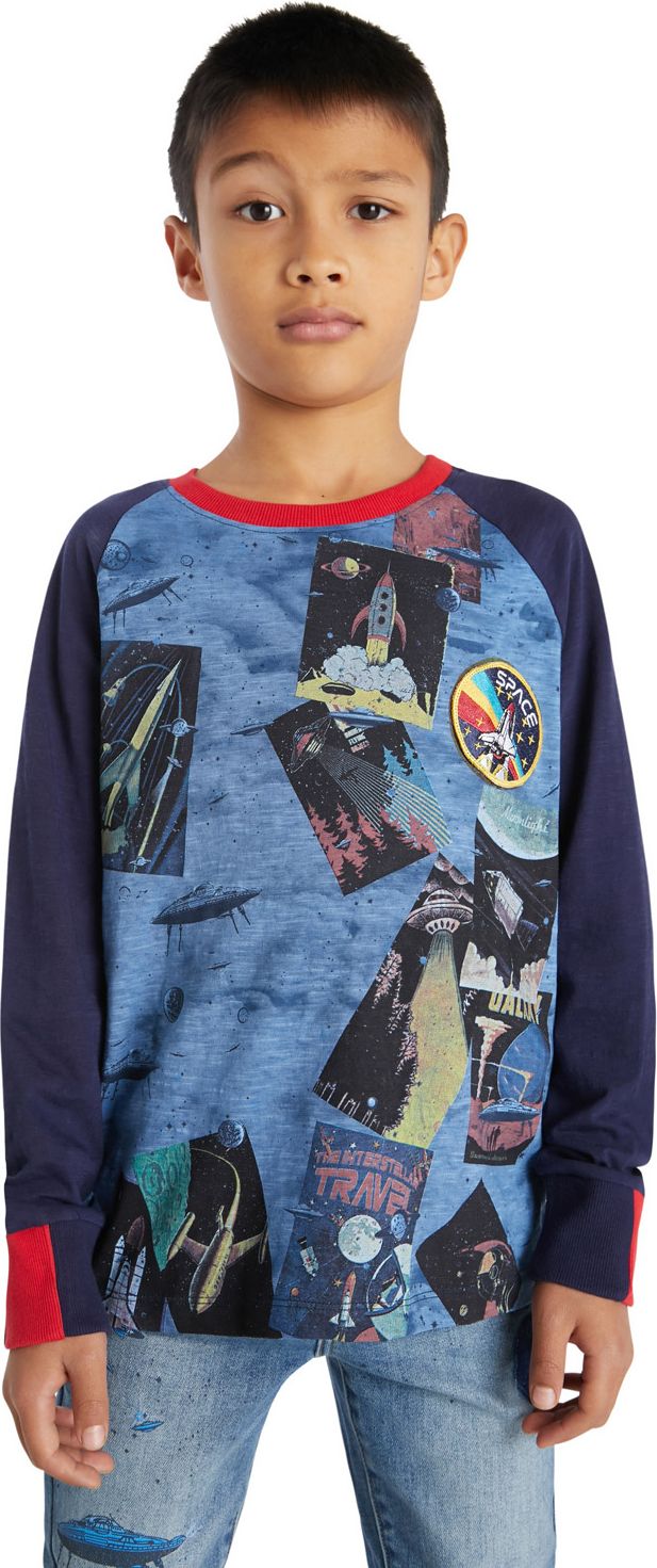 Desigual modré chlapecké tričko Space - 146-152 - obrázek 1