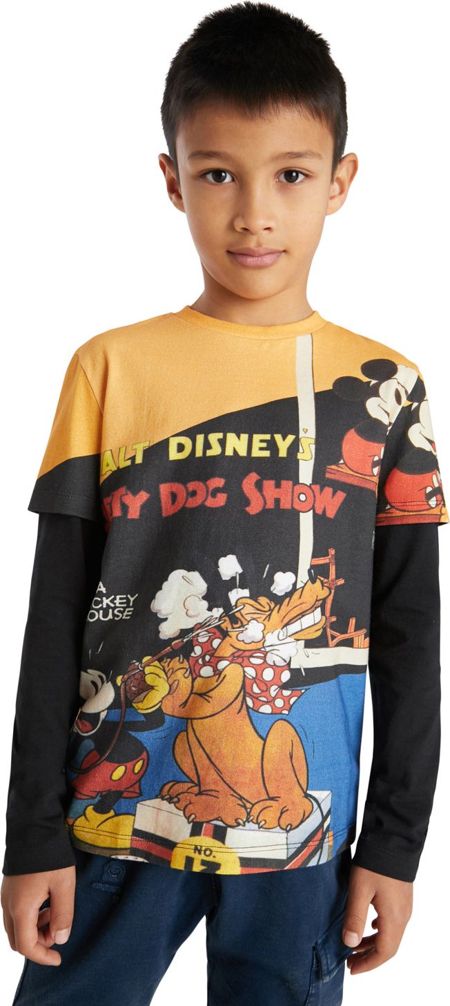 Desigual černé chlapecké tričko Mickey&Pluto - 146-152 - obrázek 1