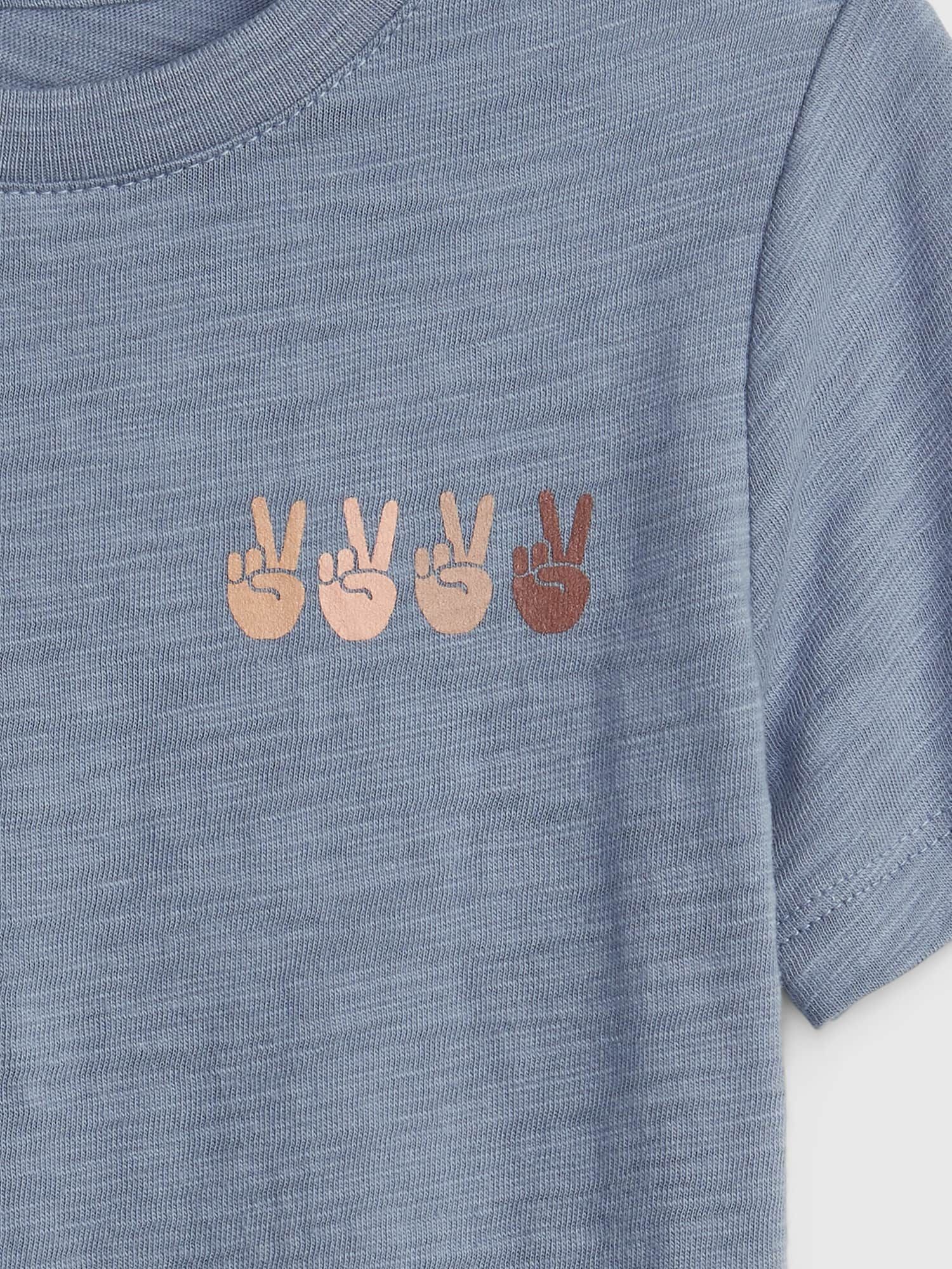 GAP modré dětské tričko short sleeve graphic t-shirt - 12-18M - obrázek 3