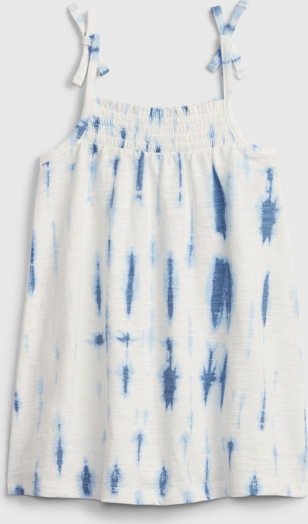 GAP bílé dětské šaty tie smock dress - 12-18M - obrázek 2