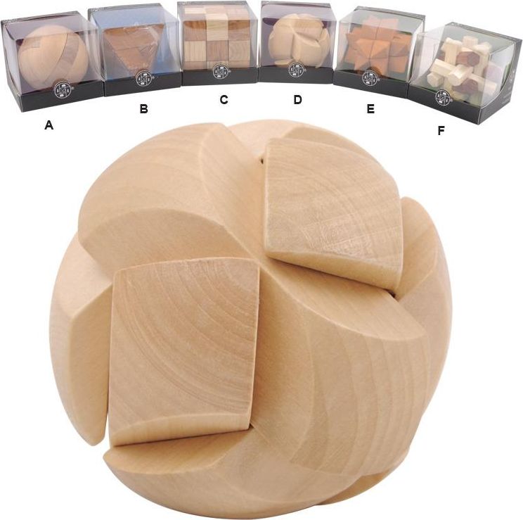 Hlavolamy - dřevěné 3D - 6 druhů - obrázek 3