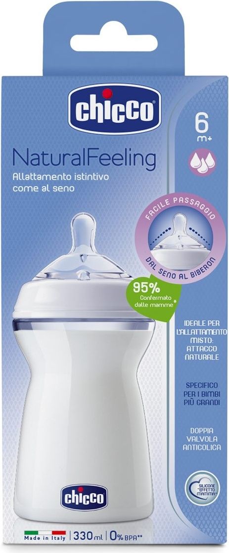CHICCO Láhev kojenecká Natural Feeling 330 ml neutral 6m+ - obrázek 2