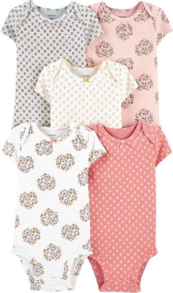 CARTER'S Body krátký rukáv Floral dívka LBB 5 ks 9 m/vel. 74 - obrázek 1