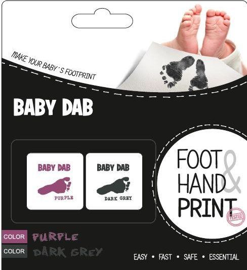 BABY DAB Barva na dětské otisky 2 ks modrá, šedá + AQUAINT 500 ml - obrázek 2