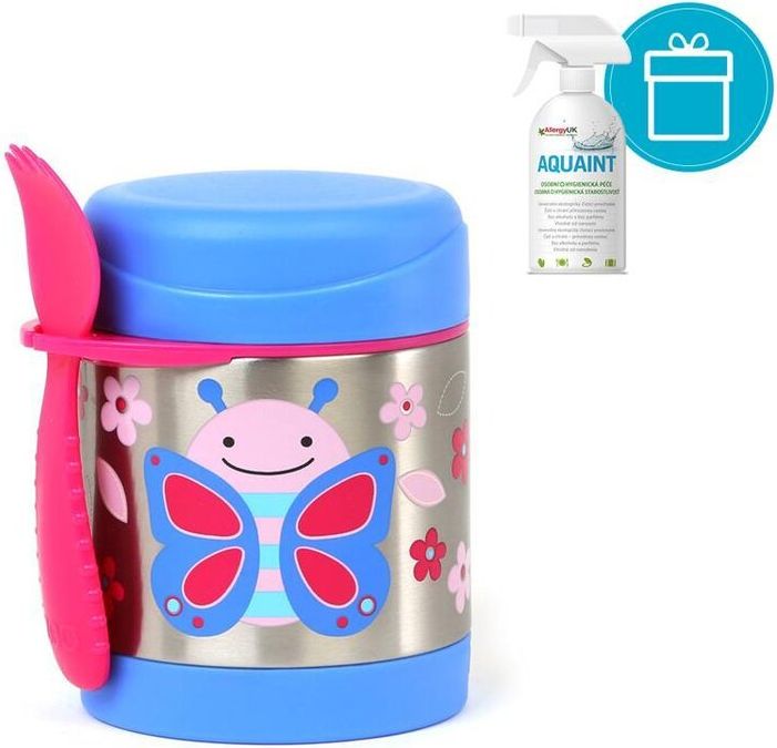 SKIP HOP Zoo Termoska na jídlo se lžičko/vidličkou Motýlek 325 ml, 3+ + AQUAINT 500 ml - obrázek 1