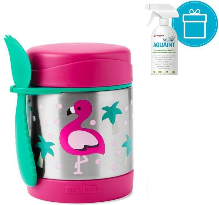 SKIP HOP Zoo Termoska na jídlo se lžičko/vidličkou Plameňák 325 ml, 3+ + AQUAINT 500 ml - obrázek 1