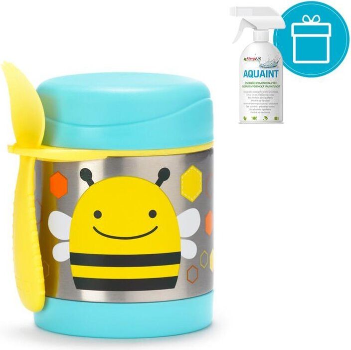 SKIP HOP Zoo Termoska na jídlo se lžičko/vidličkou Včelka 325 ml, 3+ + AQUAINT 500 ml - obrázek 1