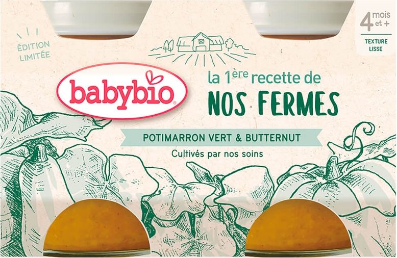 2x BABYBIO Zelená a máslová dýně z naší vlastní ekofarmy 2x130 g - obrázek 2
