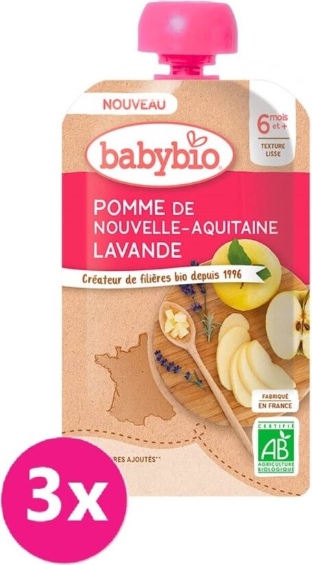 3x BABYBIO Jablko levandule 120 g - obrázek 1