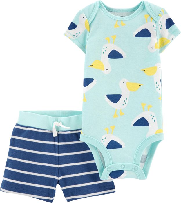 CARTER'S Set 2dílný body kr. rukáv, kalhoty kr. Blue Bird chlapec 18 m, vel. 86 - obrázek 1