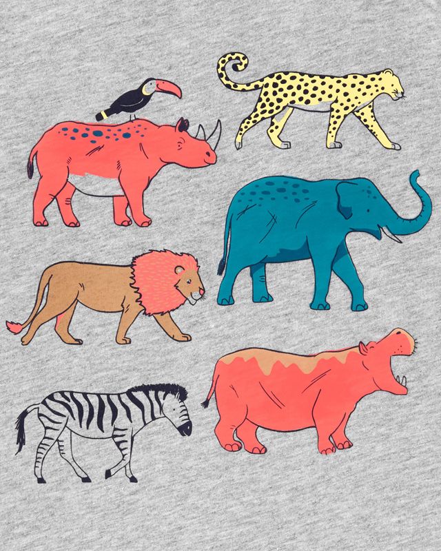 CARTER'S Tričko Grey Animals chlapec 9 m, vel. 74 - obrázek 2