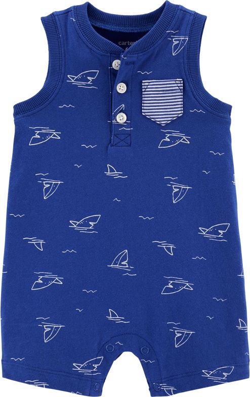 CARTER'S Overal letní Blue Whale chlapec NB, vel. 56 - obrázek 1