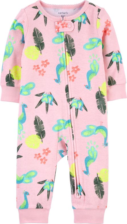 CARTER'S Overal bez nožiček zip Sleep & Play Pink dívka NB, vel. 56 - obrázek 1