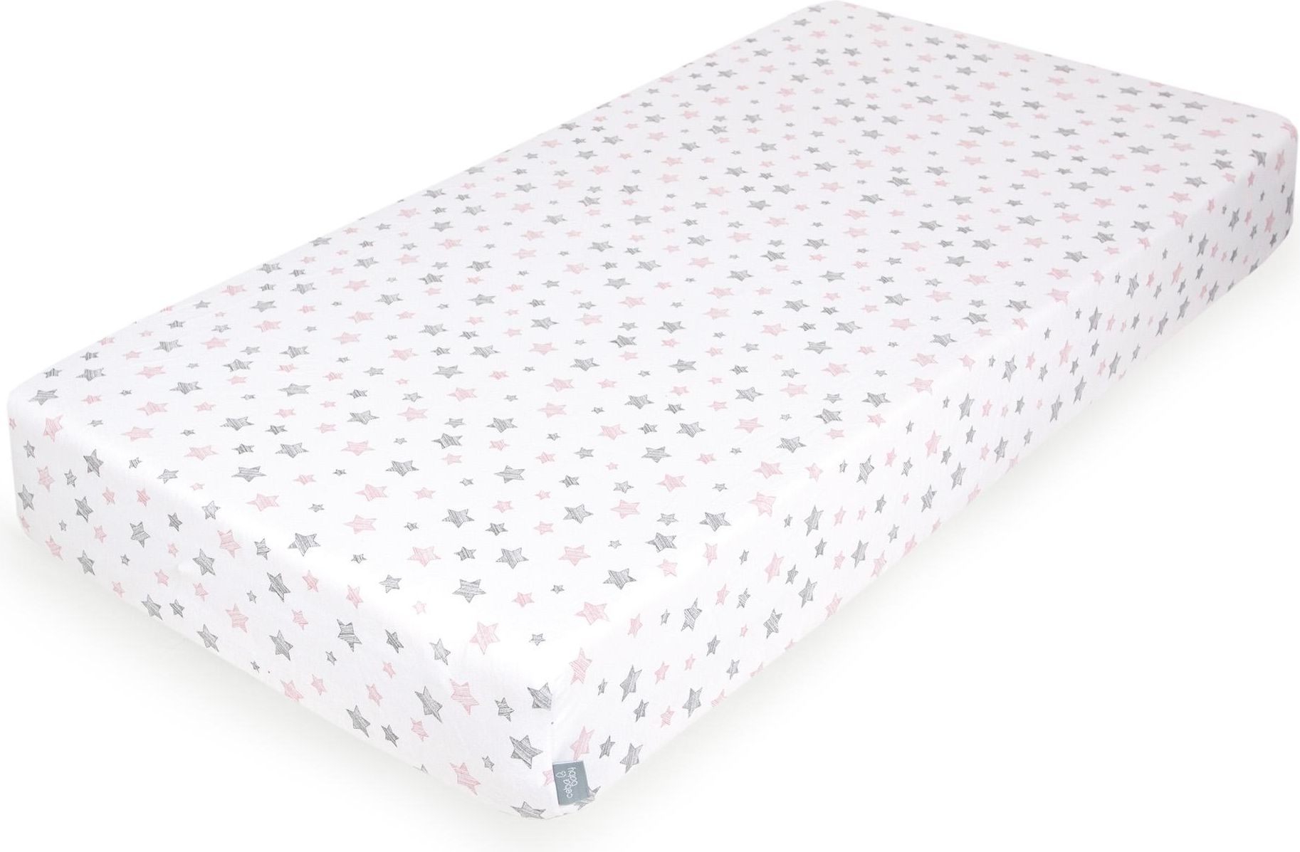 CEBA Prostěradlo Žerzej napínací s gumou 120 x 60 Pink Stars - obrázek 1