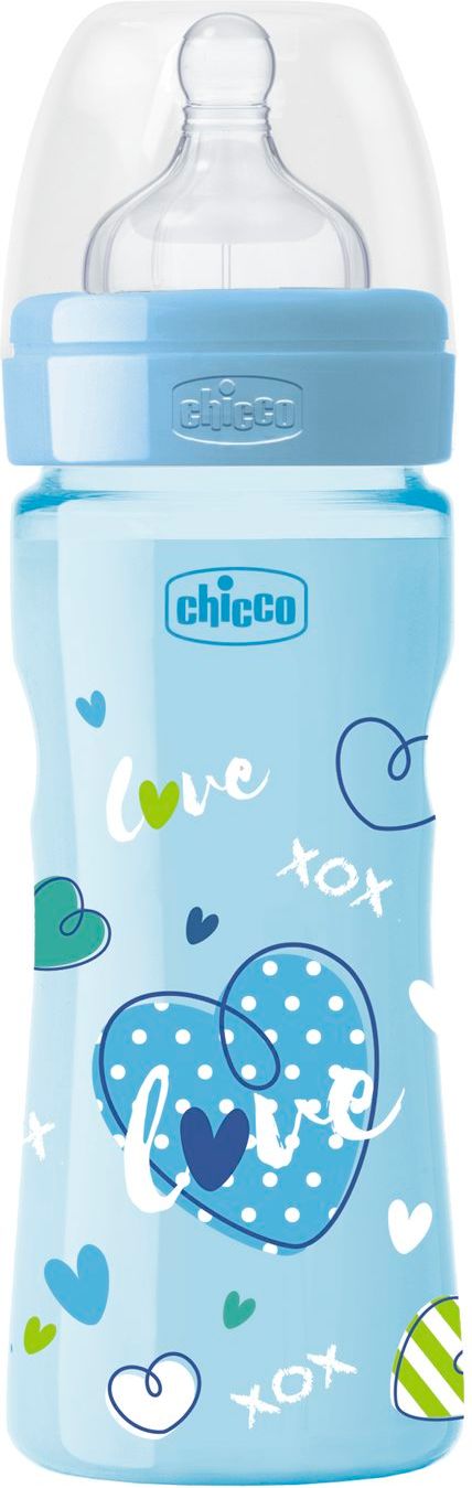CHICCO Láhev kojenecká WB LOVE silikon 250 ml dívka/chlapec 2m+ - obrázek 2