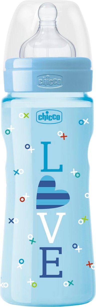 CHICCO Láhev kojenecká WB LOVE silikon 330 ml dívka/chlapec 4m+ - obrázek 2