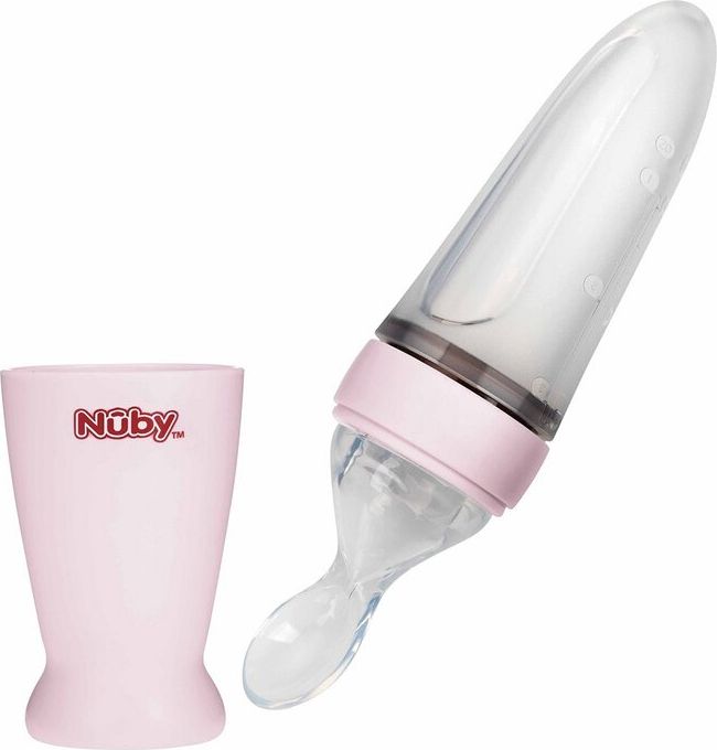 Nuby krmítko silikonové růžové 90 ml - obrázek 1