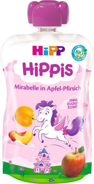 3x HiPP BIO HiPPis Jablko, Broskev, Mirabelka (12 m+) 100 g - obrázek 2