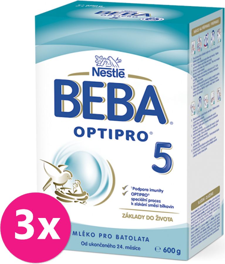 3x NESTLÉ BEBA 5 OPTIPRO (600 g) - kojenecké mléko - obrázek 1