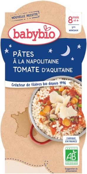 3x BABYBIO Večerní menu Neapolské těstoviny 2 x 200 g - obrázek 2