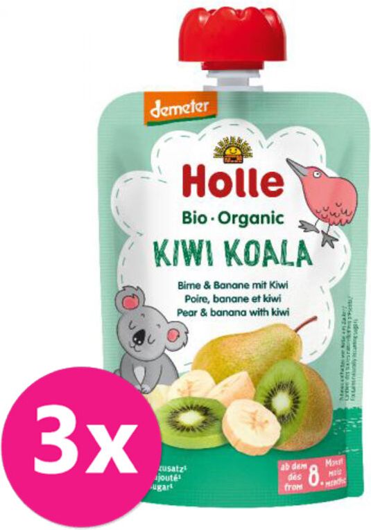 3x HOLLE Kiwi Koala Bio pyré hruška banán kiwi 100 g (8+) - obrázek 1