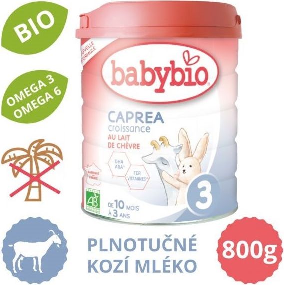 3x BABYBIO CAPREA 3 Croissance plnotučné kozí kojenecké bio mléko 800 g - obrázek 2