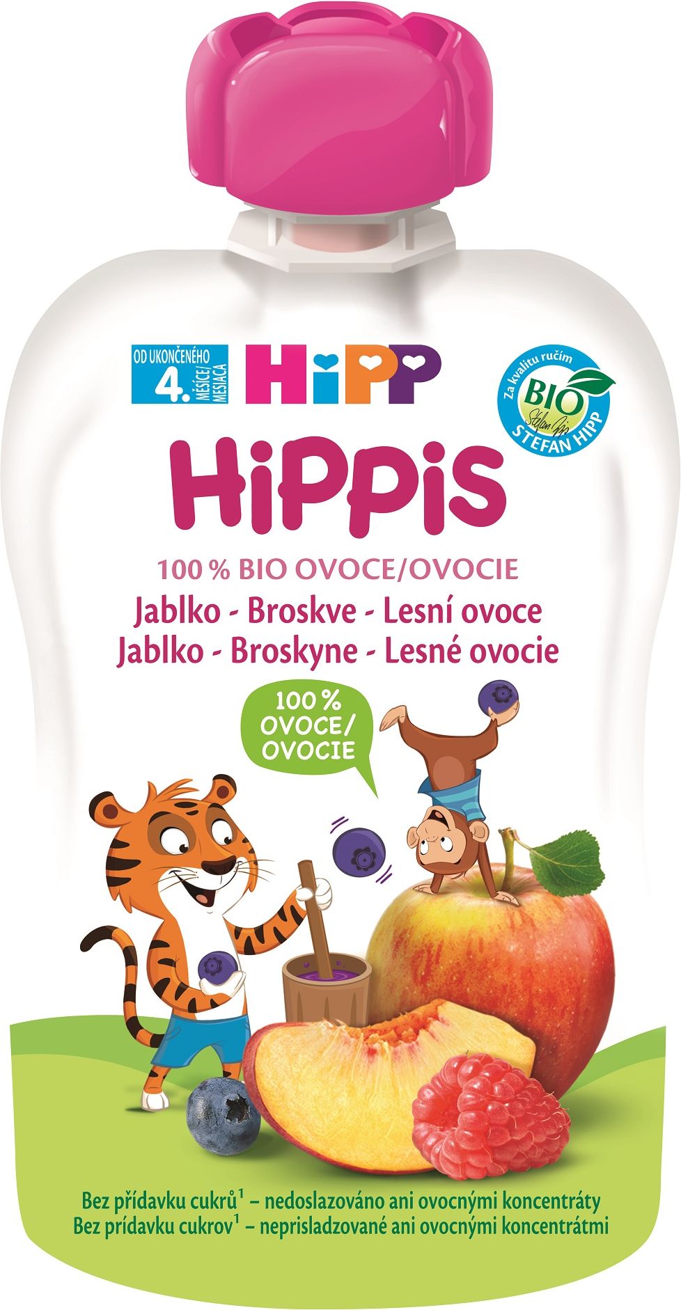 3x HiPP HiPPiS BIO 100% ovoce Jablko-Broskev-Lesní ovoce 100 g – ovocný příkrm - obrázek 2
