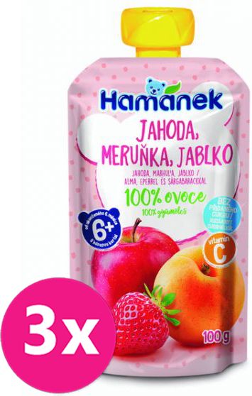 3x HAMÁNEK Jahoda, meruňka, jablko 100 g - obrázek 1