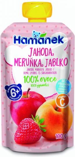 3x HAMÁNEK Jahoda, meruňka, jablko 100 g - obrázek 2