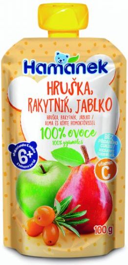 3x HAMÁNEK Hruška, rakytník, jablko 100 g - obrázek 2