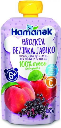 3x HAMÁNEK Broskev, bezinka, jablko 100 g - obrázek 2