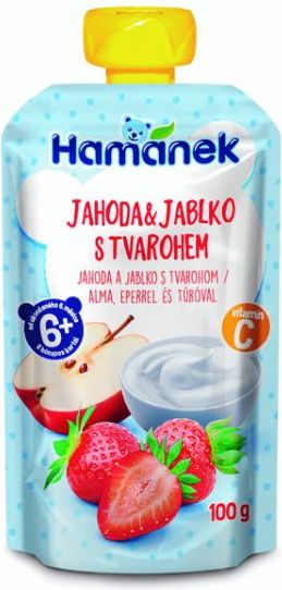 3x HAMÁNEK Jahoda & jablko s tvarohem 100 g - obrázek 2