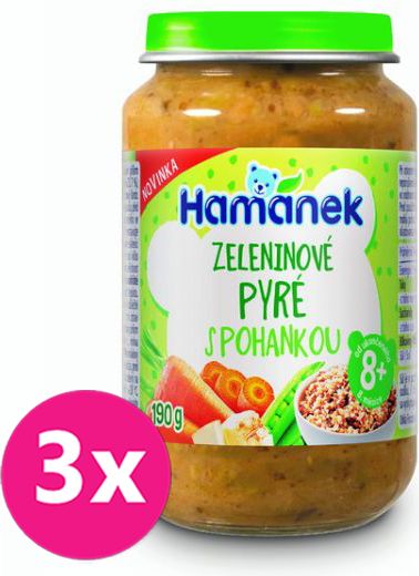 3x HAMÁNEK Zeleninové pyré s pohankou 190 g - obrázek 1